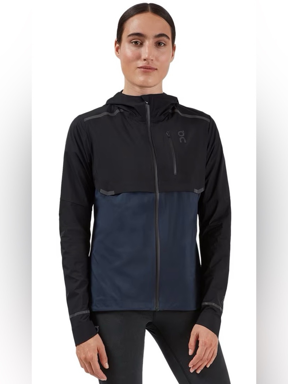 On Cloud Running Weather Water Repellent Navy Blue Black Ripstop Jacket EUC Sz S